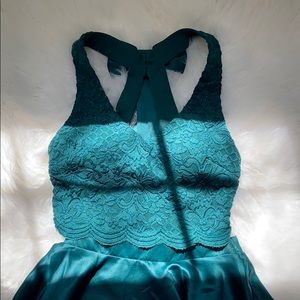 city vibe green homecoming/prom dress